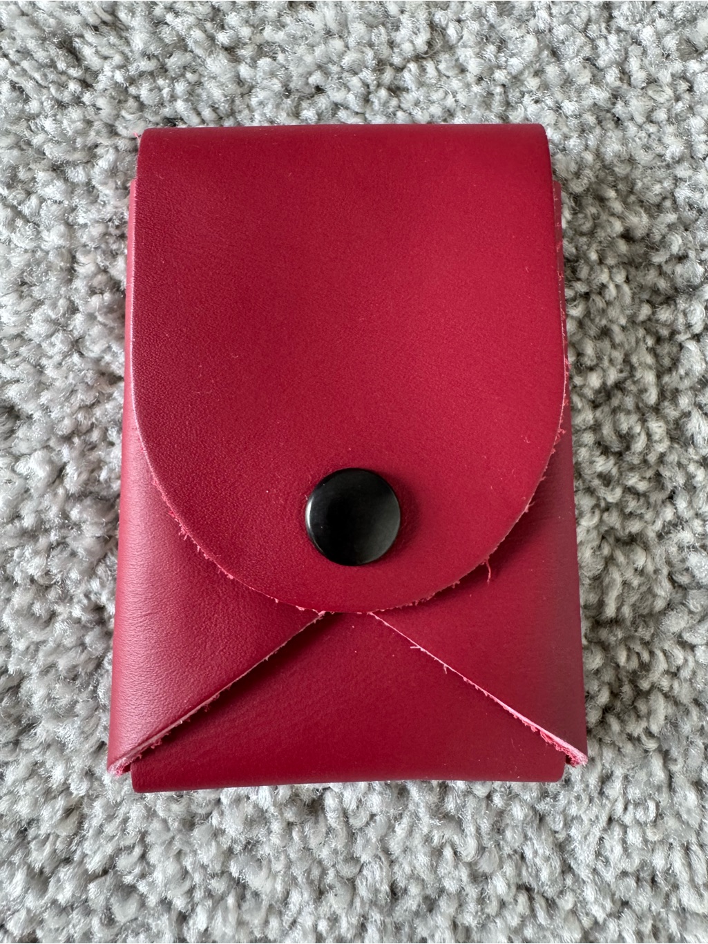 Red Leather Card Holder  Hand Made